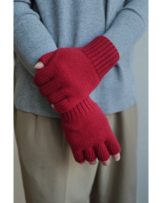 OPEN FINGER GLOVES RED【PICEA】 – PICEA BABY CASHMERE